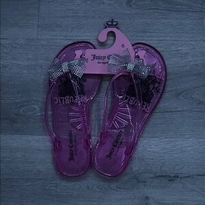 Juicy Couture Purple Sandals with Glitter Bow